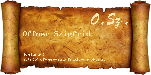 Offner Szigfrid névjegykártya